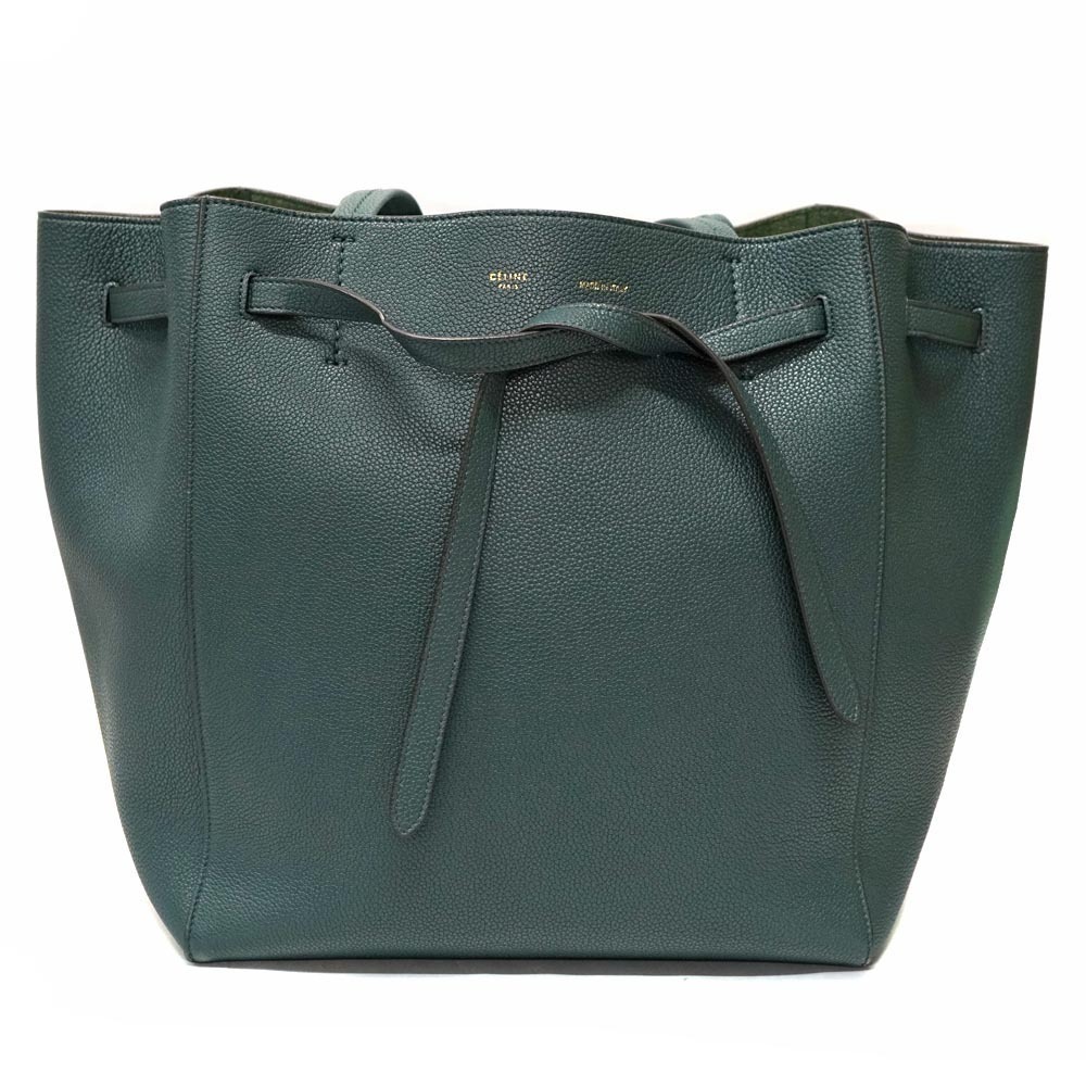Celine Cabas Phantom Calskin Leather Shoulder Bag Black